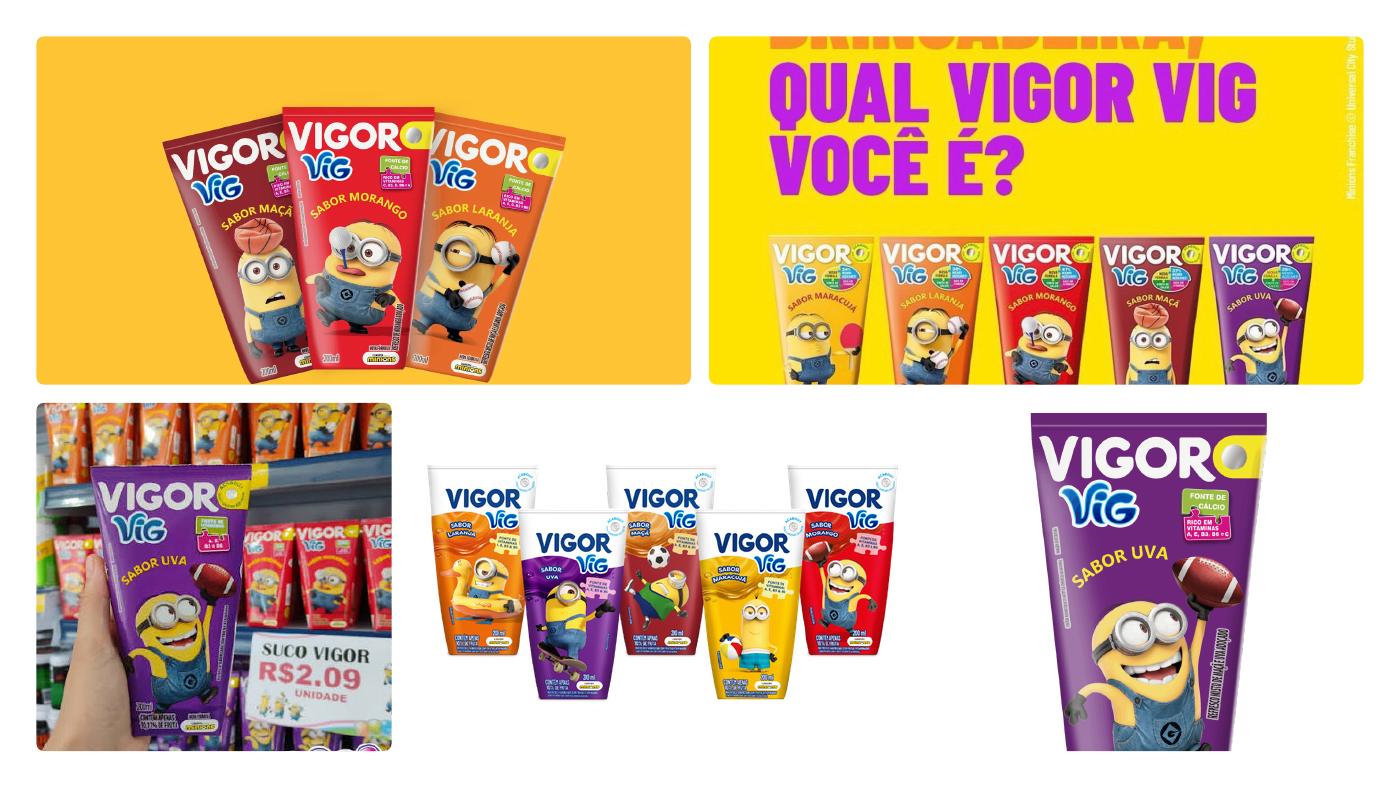 Embalagens e comunicação da marca Vigor Vig